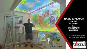 Elasticni plafoni Franstudio, Beograd, efekat 3D, štampa po želji kupca