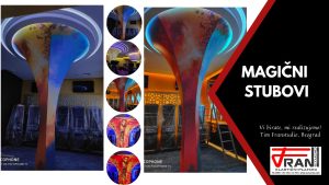 Elasticni plafoni Franstudio, Beograd, efekat 3D, štampa po želji kupca, magični stubovi