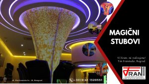 Elasticni plafoni Franstudio, Beograd, efekat 3D, štampa po želji kupca, magični stubovi