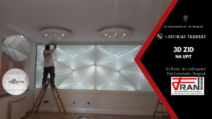 Elasticni plafoni Franstudio, Beograd, efekat 3D, štampa po želji kupca, logo firme