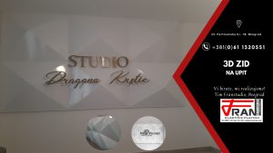 Elasticni plafoni Franstudio, Beograd, efekat 3D, štampa po želji kupca, logo firme