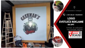 Elasticni plafoni Franstudio, Beograd, efekat 3D, štampa po želji kupca, logo firme