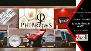 Elasticni plafoni Franstudio, Beograd, efekat 3D, štampa po želji kupca, logo firme