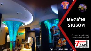 Elasticni plafoni Franstudio, Beograd, efekat 3D, štampa po želji kupca, magični stubovi